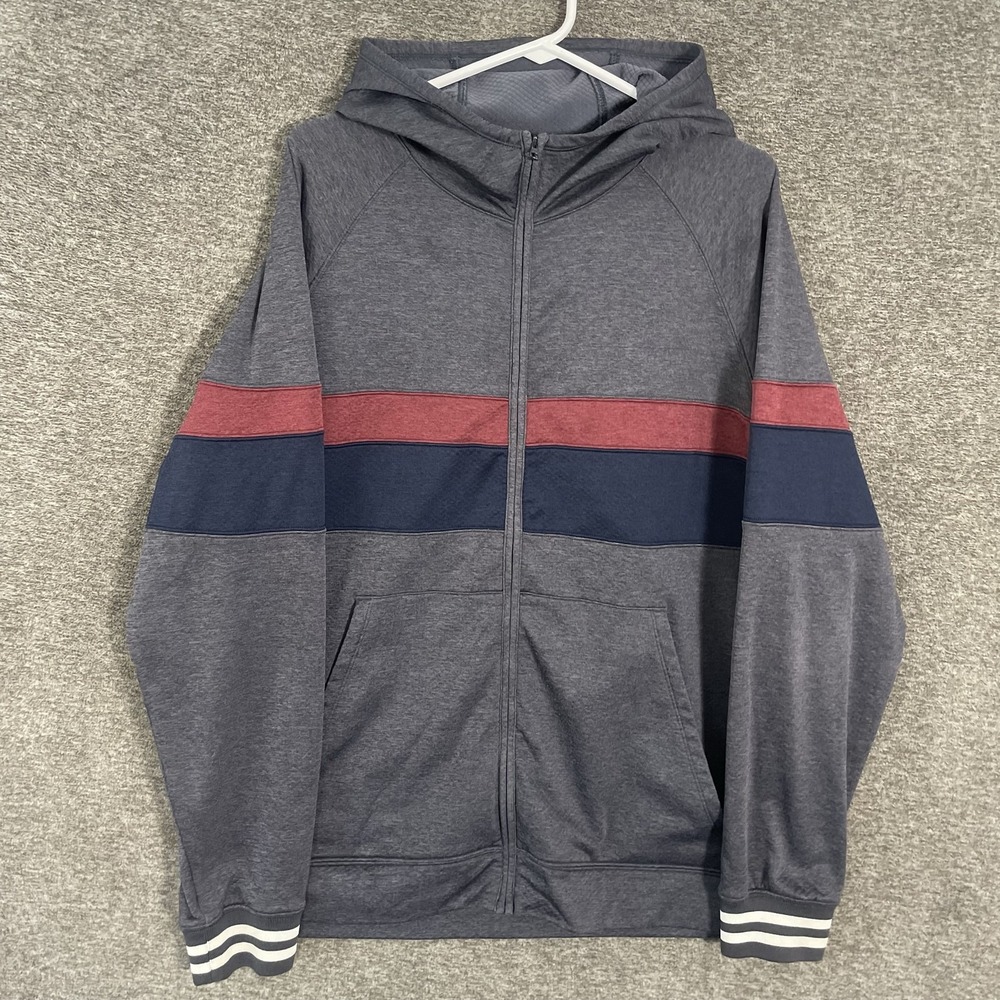 Cotopaxi Bandera Hoodie Mens XL Gray Stripe Full Zip Fleece Sweatshirt
